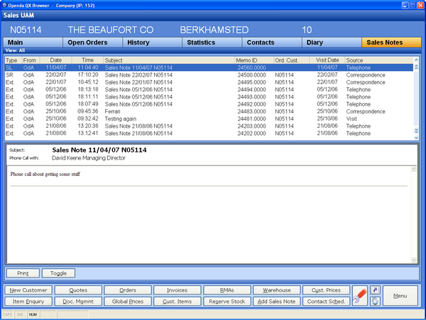 SalesNotes